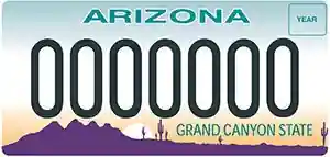 Arizona License Plate