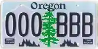 Oregon License Plate